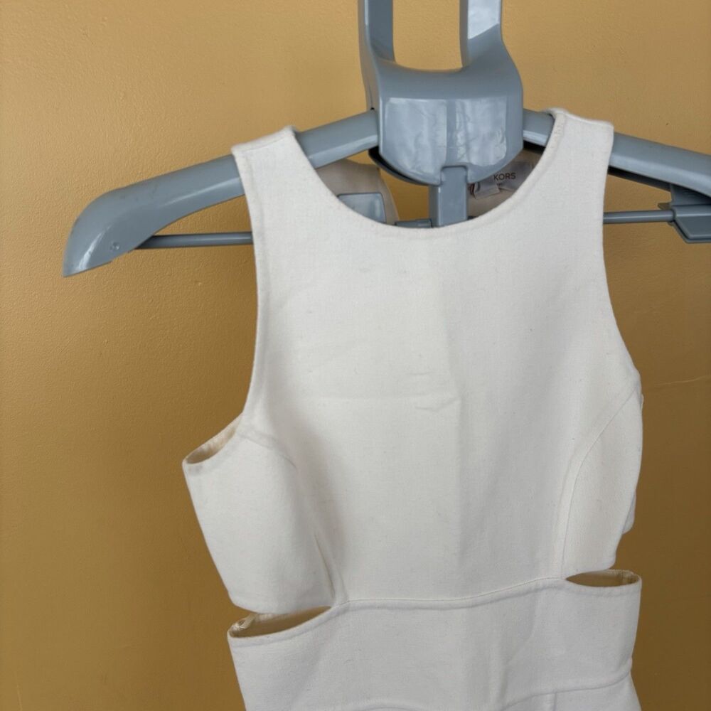 Michael Kors Collection Wool Sheath Dress White Cutout Italy Womens 0 XS - Picture 4 of 14